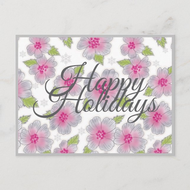 Postal Festiva Flowance Elegance Happy Holidays Card (Anverso)