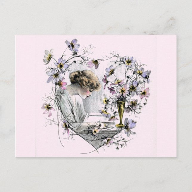 Postal Festiva Flower Heart Valentine (Anverso)