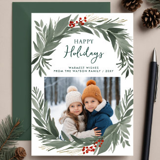 Postal Festiva Foliage Greenery Happy Holidays
