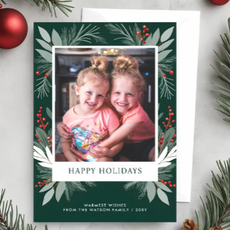 Postal Festiva Foliage Greenery Happy Holidays