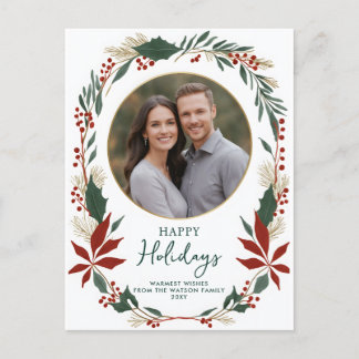 Postal Festiva Foliage Greenery Happy Holidays