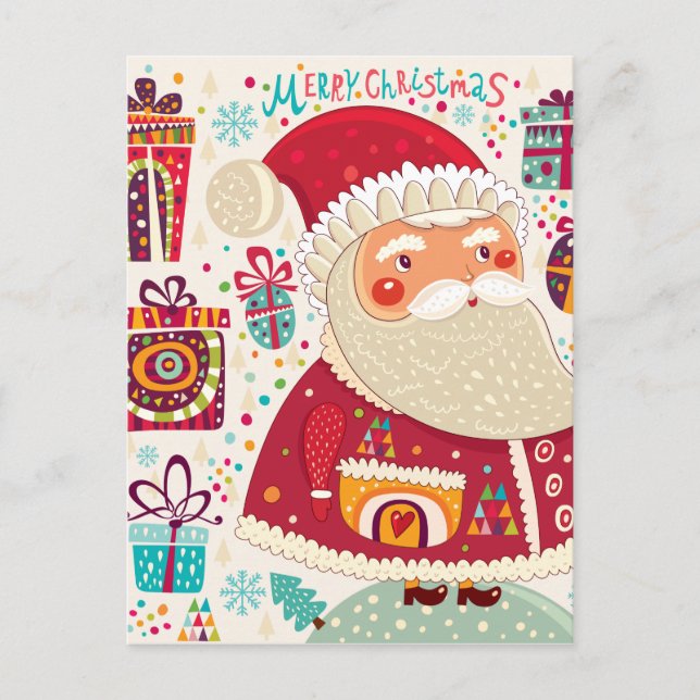 Postal Festiva Folk Art Santa Claus (Anverso)