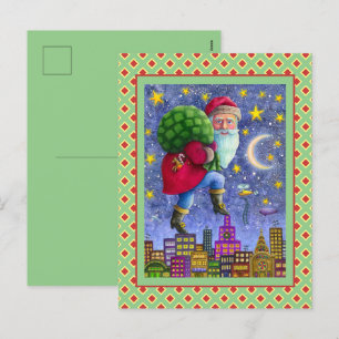 POSTAL FESTIVA FOLK ST. TUBOS DE NÍQUIDO EN LOS TECHOS CON BOLSA 