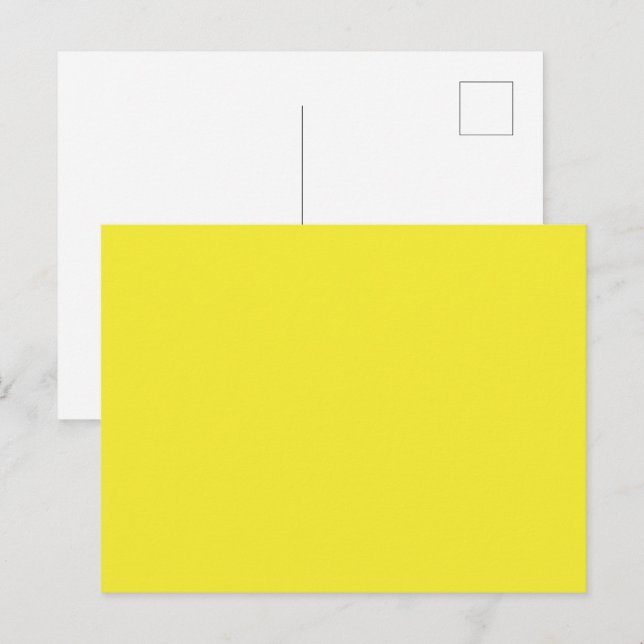 Postal Festiva Fondo amarillo sólido vibrante (Anverso / Reverso)