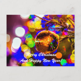 Postal Festiva Fondo colorido de bolas para navidades