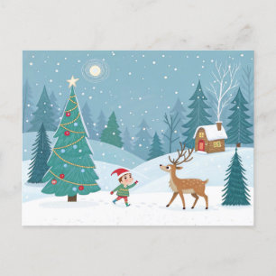 Postal Festiva Fondo navideño