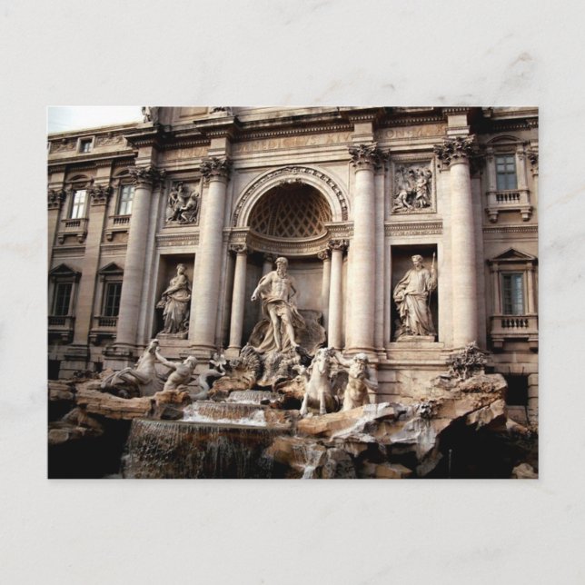 Postal Festiva Fontana de Trevi Roma Viaje (Anverso)