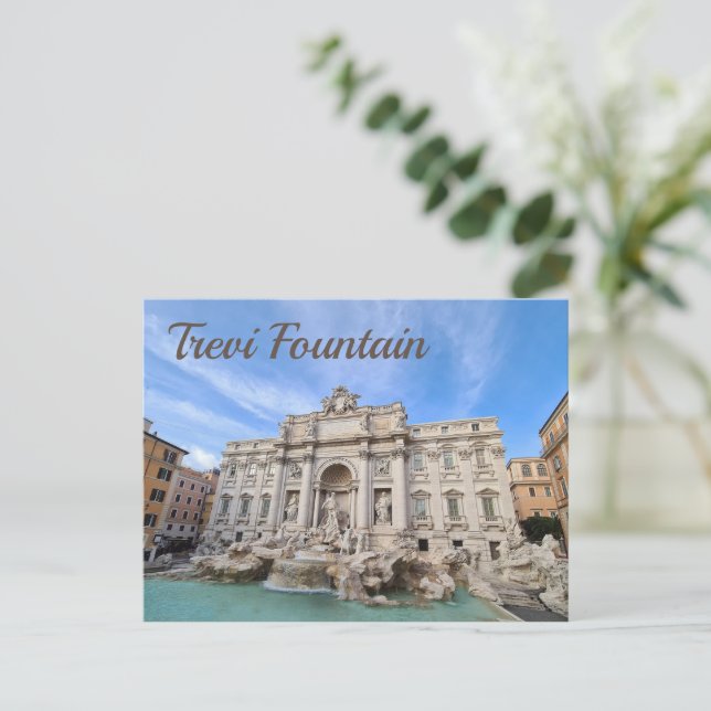 Postal Festiva Fontana di Trevi Roma Italia Feriado de Fiesta Pan (Anverso de pie)