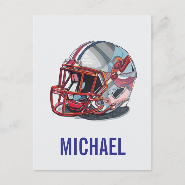 Postal Festiva Football Helmet Pop Art Motivational Name (Anverso)