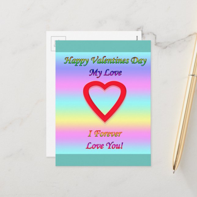 Postal Festiva Forever Love Día de San Valentín (Anverso/Reverso In Situ)