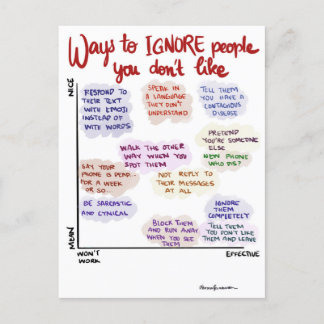 Postal Festiva Formas de ignorar a la gente postcard
