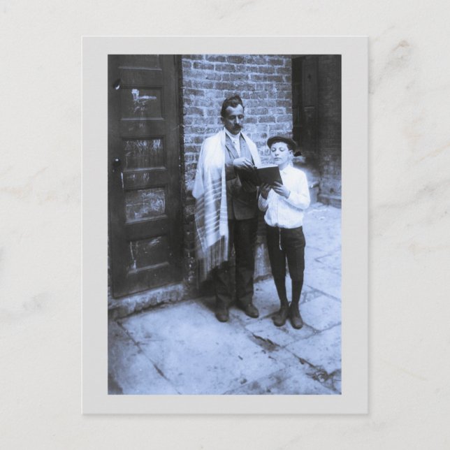 Postal Festiva Foto antigua Año Nuevo judío 1907 NY (Anverso)