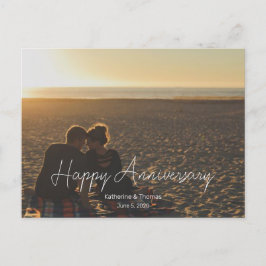 Postal Festiva Foto de aniversario personalizada con texto modern