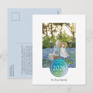 Postal Festiva Foto de Año Nuevo Alegre con Punto de Gradiente Az