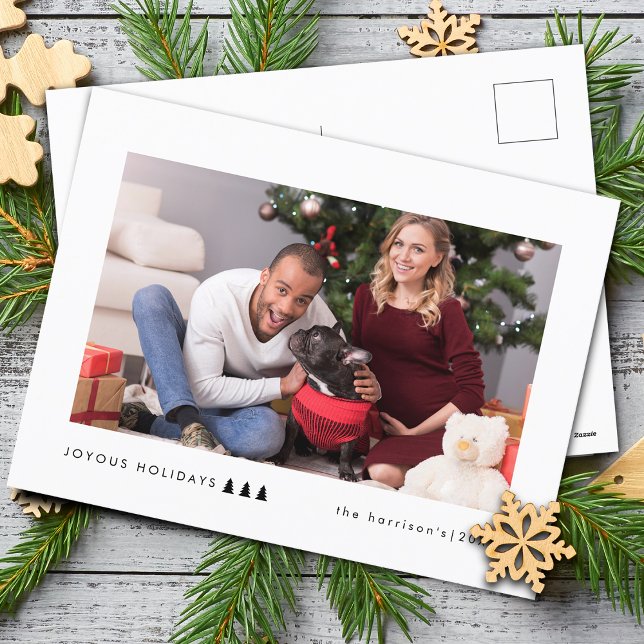 Postal Festiva Foto de árbol moderno (Modern Tree Photo Holiday Postcard)