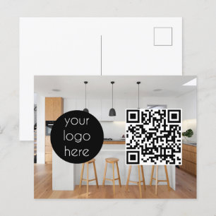 Postal Festiva Foto de código QR promocional de la empresa con lo