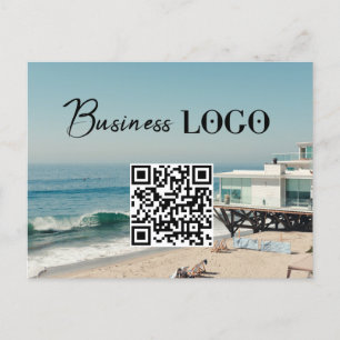 Postal Festiva Foto de código QR promocional de la empresa con lo