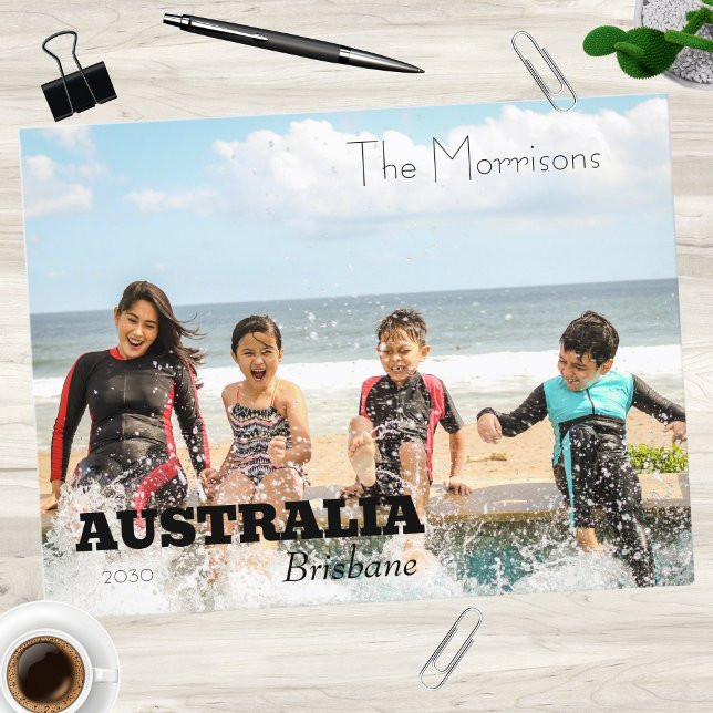 Postal Festiva Foto de Destino Familiar (Family Destination Photo Holiday Postcard)