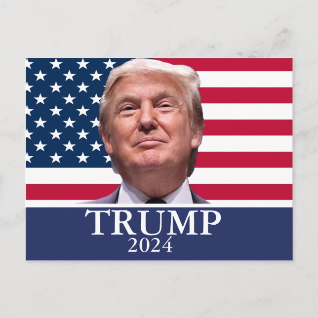 Postal Festiva Foto de Donald Trump - presidente 2024 (Anverso)