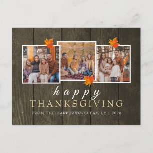 Postal Festiva Foto de familia de acción de gracias de otoño de m
