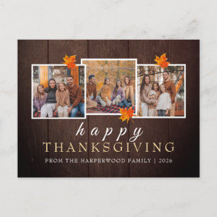 Postal Festiva Foto de familia de acción de gracias de otoño de m