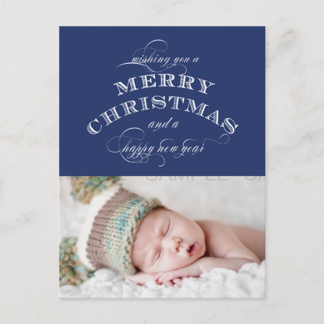 Postal Festiva FOTO DE FESTIVAL DE navidades BLUE (Anverso)