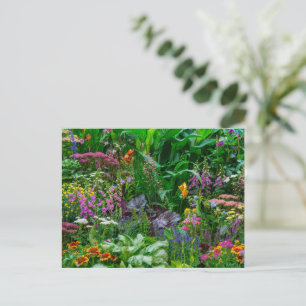 Postal Festiva Foto de flores de verano de jardín de cottage ingl