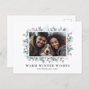 Postal Festiva Foto de follaje de navidades