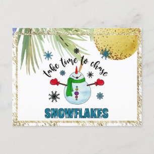 Postal Festiva *~* FOTO de Hombre de Nieve para Navidades de sabo