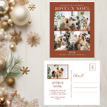 Postal Festiva Foto de Joyeux Noel 5<br><div class="desc">Esta fabulosa postal de 5 festividades fotográficas con "Joyeux Noel!" en una letra moderna y su nombre familiar y año en un original y fresco tipo de letra tradicional, ambos en blanco sobre terracota, es perfecta para enviarlo a su familia y amigos. ¡A todos les encantará conseguir nuevas fotos de...</div>