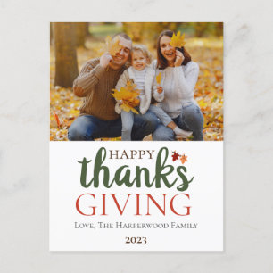 Postal Festiva Foto de la familia de Acción de Gracias de otoño m