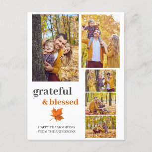 Postal Festiva Foto de la familia de Agradecimiento y bendición d