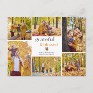 Postal Festiva Foto de la familia de Agradecimiento y bendición d