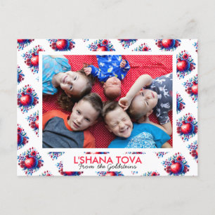 Postal Festiva Foto de la familia de Año Nuevo Judío Rosh Hashana