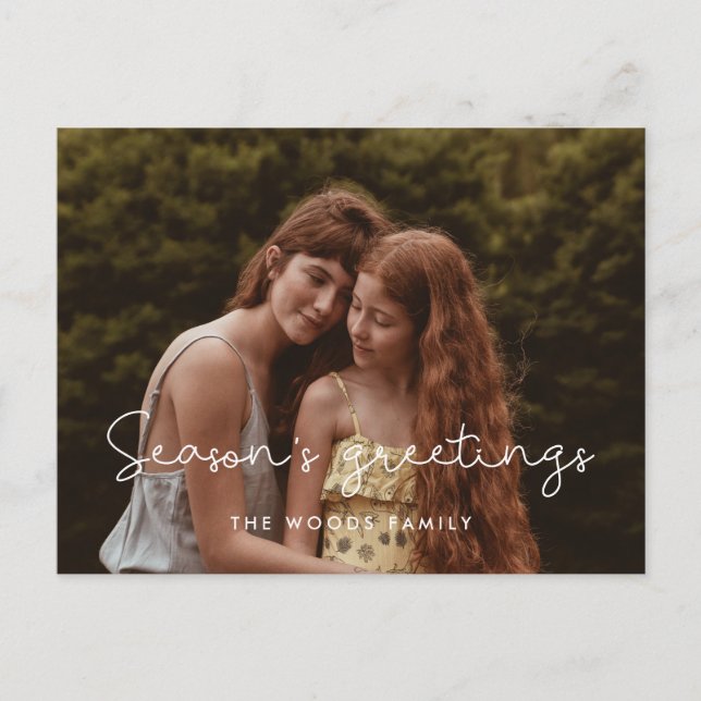 Postal Festiva Foto de la familia de Saludos de Temporada Cuta (Anverso)