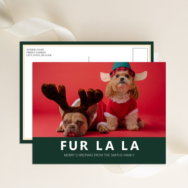 Postal Festiva Foto de los Navidades Mascotas modernos de Fur La  (Subido por el creador)