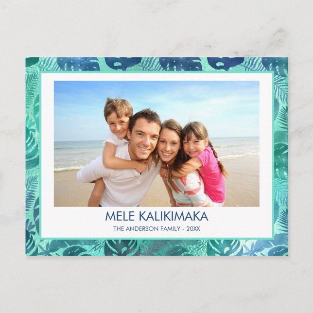 POSTAL FESTIVA FOTO DE MELE KALIKIMAKA HAWAIAN TROPICAL BEACH (Anverso)