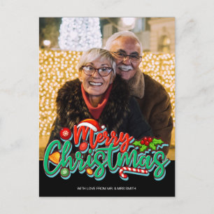 Postal Festiva Foto de Merry Christmas Personalizado Photo