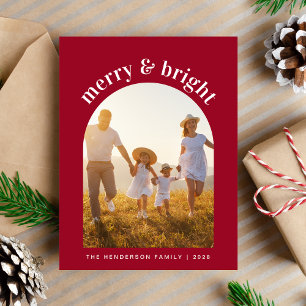 Postal Festiva Foto De Merry Y Bright Arch Navidades Rojos