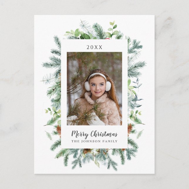 Postal Festiva Foto de Navidades de invierno (Anverso)