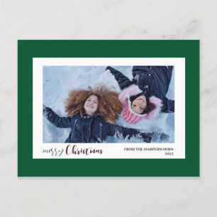 Postal Festiva Foto de Navidades de la familia de cuadros minimal
