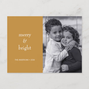 Postal Festiva Foto de Navidades de oro modernos y brillantes