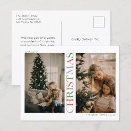 Postal Festiva Foto de Navidades Purpurinas