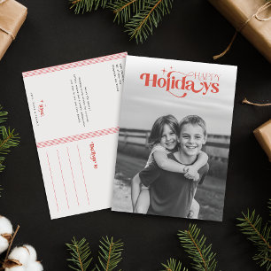 Postal Festiva Foto de niños felices con letra moderna y elegante
