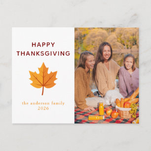 Postal Festiva Foto de otoño de Acción de Gracias feliz moderna e