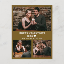 Postal Festiva Foto de pareja simple el día de San Valentín de am