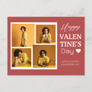 Postal Festiva Foto de pareja simple el día de San Valentín de am
