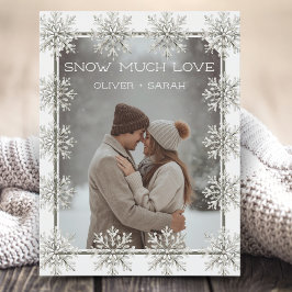 Postal Festiva Foto de pareja Snowflake Mucha Amor