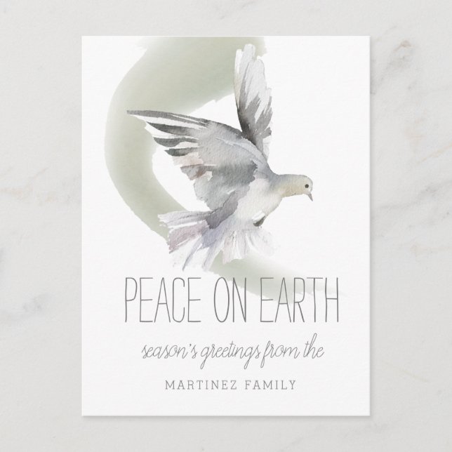 Postal Festiva Foto de Peace on Earth Dove (Anverso)