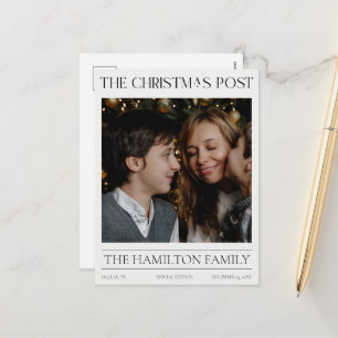 Postal Festiva Foto De Periódico De Navidades De Reseña De Año